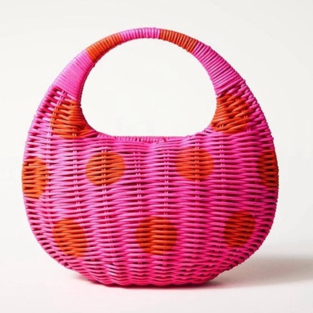 Kate Spade x Target Wicker Crescent Polka Dot Purse